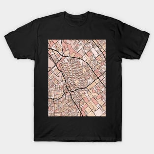 San Jose Map Pattern in Soft Pink Pastels T-Shirt